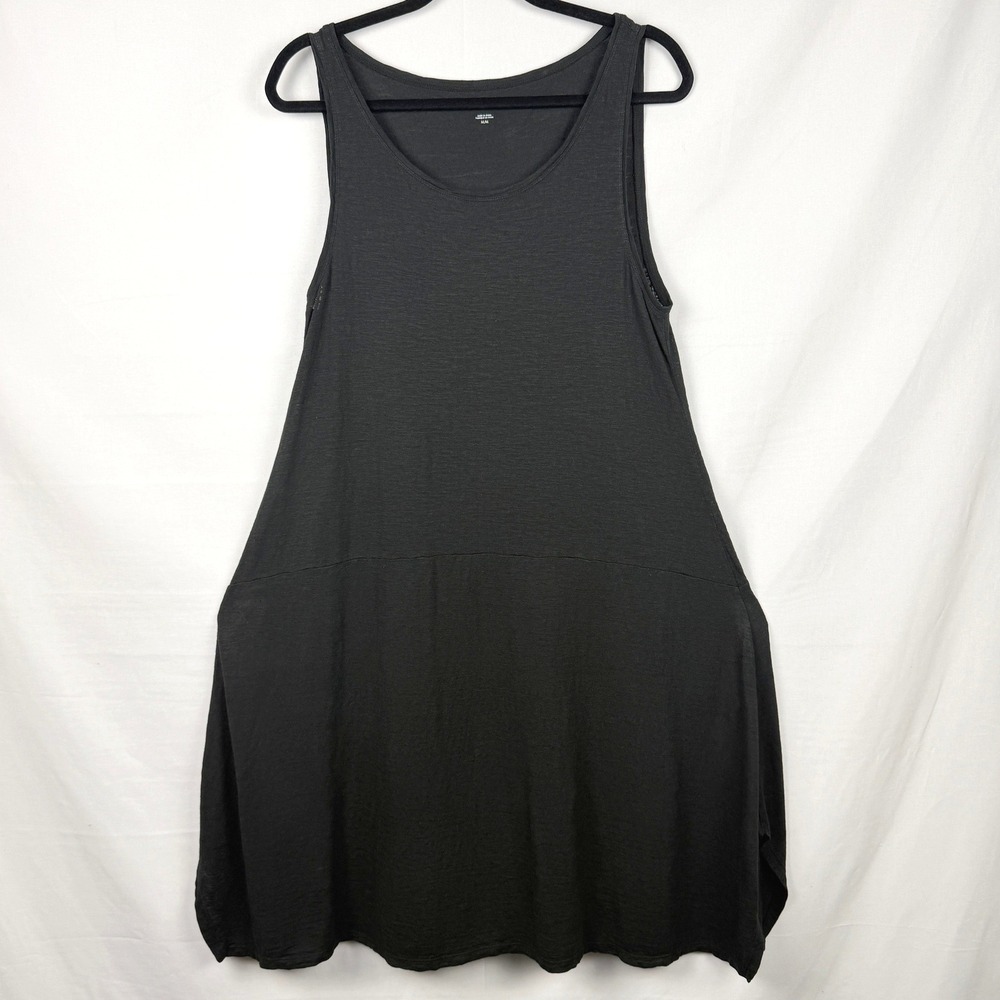 Eileen Fisher Hemp Organic Cotton Tank Midi Dress Medium Lagenlook Minimalist